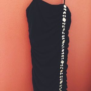 Blue strapless dance dress